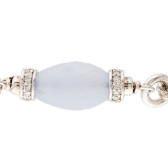 DAVID YURMAN CHALCEDONY & DIAMOND 1.45 CTW FIGARO CHAIN NECKLACE - Picture 7 of 10